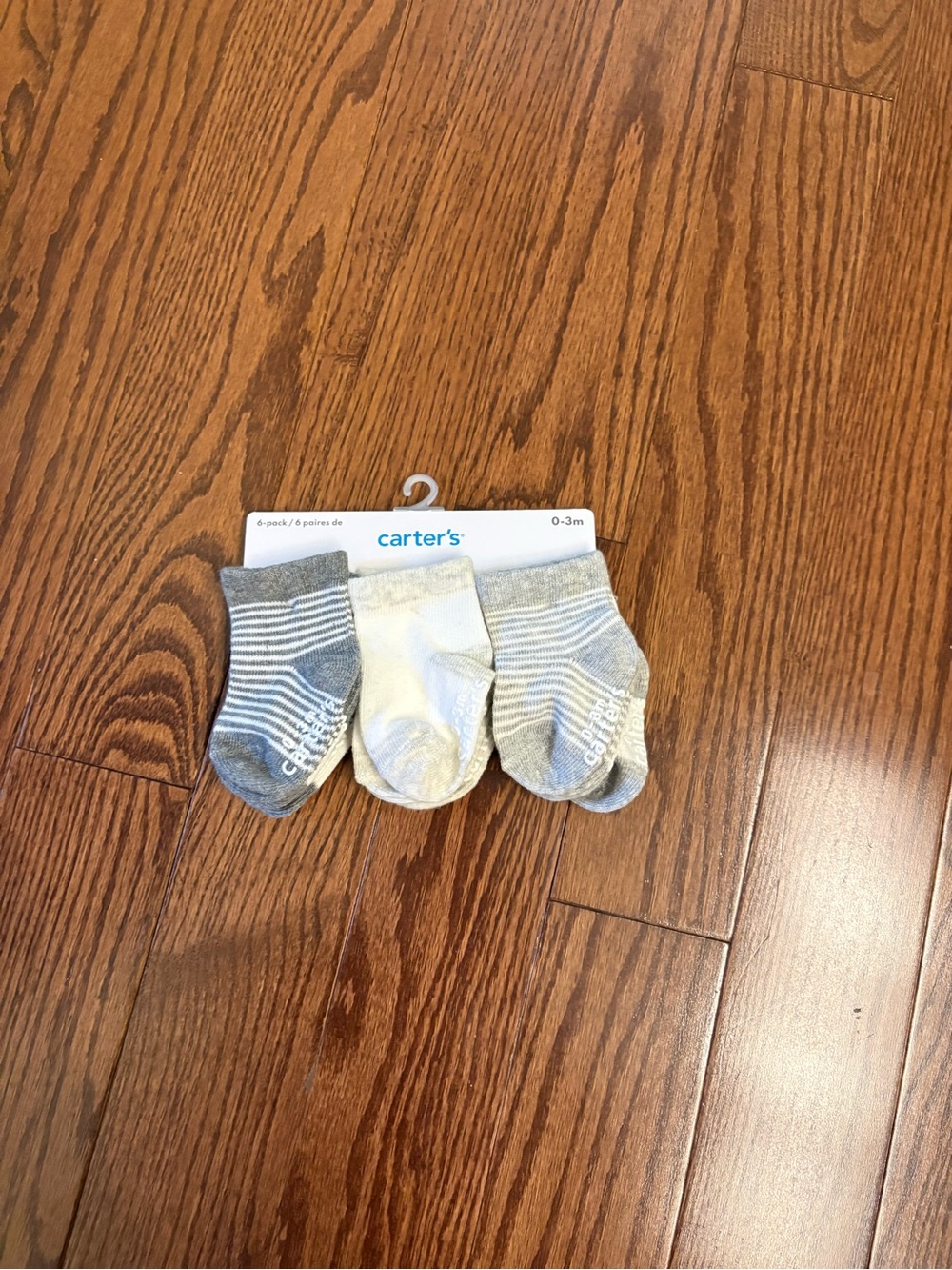 Carter's 3-Pack Baby Socks in Gray and White